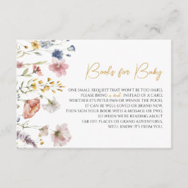 Boho Wildblume Baby Showbücher für Baby Begleitkarte