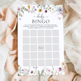 Boho Wildblume Baby Showgame Baby Bingo
