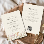Boho Wildblume Beige All in One QR Code Wedding Einladung<br><div class="desc">Tauchen Sie ein in die Romantik der Natur mit unserem Boho Wildblume Garden Wedding Invitation. Inspiriert von der Schönheit der ungezähmten Blüten, erfasst diese Einladung das Wesen einer freimütigen Feier. Das bezaubernde Design besticht durch delikate Wildblumen, die inmitten üppiger Vegetation tanzen und den perfekten Ton für Ihre Gartenhochzeit bilden. Die...</div>