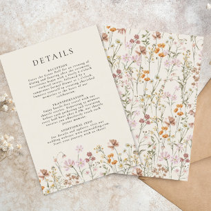 Boho Wildblume Beige Garden Hochzeiten Details Einladung