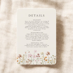 Boho Wildblume Beige Garden Hochzeiten Details Einladung