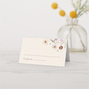 Boho Wildblume Beige Wedding Platzkarten