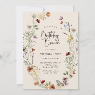 Boho Wildblume Birthday Brunch Einladung