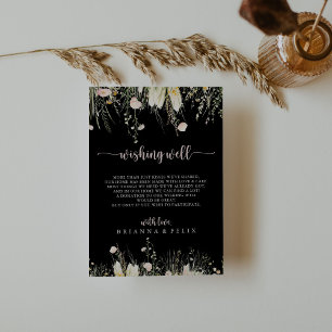 Boho Wildblume Black Wedding wünscht sich gut Begleitkarte