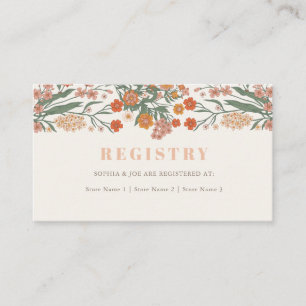 Boho Wildblume Brautparty Gift Registry Begleitkarte