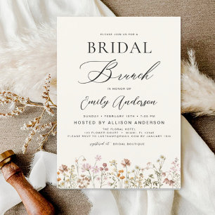 Boho Wildblume Bridal Brunch Brautparty Einladung