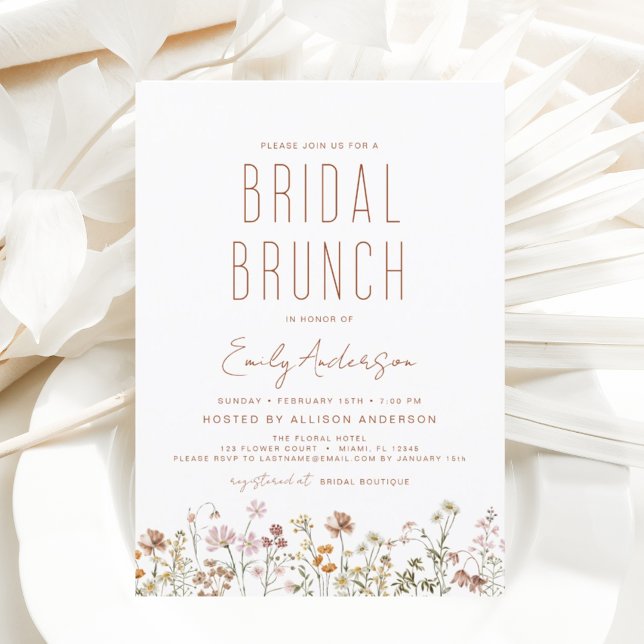 Boho Wildblume Bridal Brunch Brautparty Einladung (Von Creator hochgeladen)