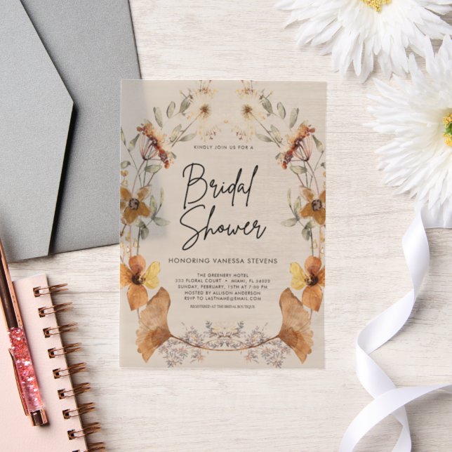 Boho Wildblume Bridal Dusche Einladung (Hochzeit)