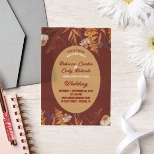 Boho Wildblume Burgund Herbstliche Hochzeit im Her