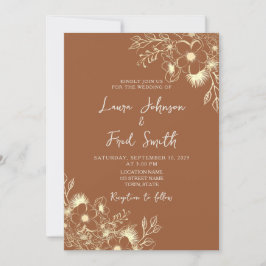 Boho Wildblume Burnt Orange Wedding Einladung