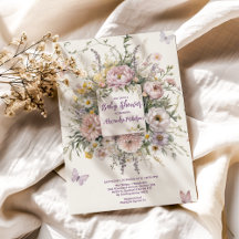 Boho Wildblume Butterflies Babydusche