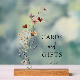 Boho Wildblume Cards Akryllisches Zeichen Acrylschild