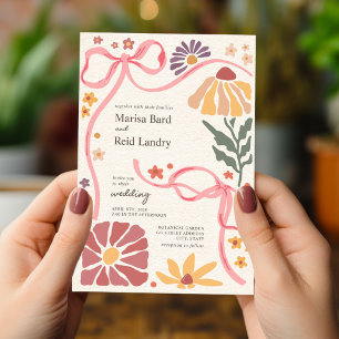 Boho Wildblume Coquette Wedding Einladung