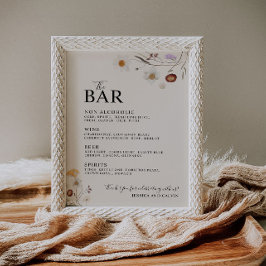 Boho Wildblume Das Bar Wedding-Zeichen Poster
