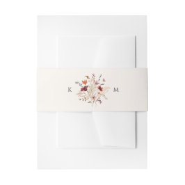 Boho Wildblume Elegante Hochzeit im Herbst Einladungsbanderole