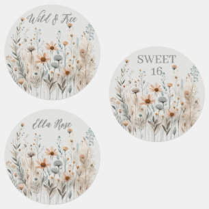 Boho Wildblume Etiketten