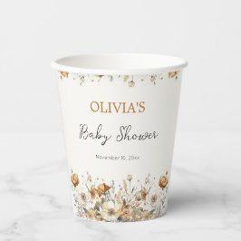 Boho Wildblume Fall Babydusche Papiertüten Pappbecher
