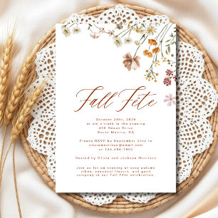 Boho Wildblume Fall Fete Celebration Einladung