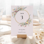 Boho Wildblume Fern Lavender Wedding Tischnummer<br><div class="desc">Dieses boho Wildblume Farn Lavendel Hochzeit Tischnummer Design ist eine elegante Anordnung von klassischen goldgeometrischen Rahmen mit delikaten boho blumengeschmückten Bouquets und Stiele. Mit einer Palette von zeitlos staubigen, lila Lavendelhintergründen mit klassischer schwarzer Typografie und farbenfrohen Wildblumen schaffen Sie ein romantisches Ambiente, das sich durch eine angenehme und gepflegte Atmosphäre...</div>