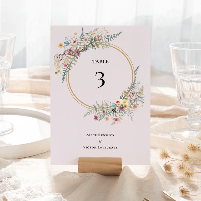 Boho Wildblume Fern Lavender Wedding Tischnummer (Von Creator hochgeladen)