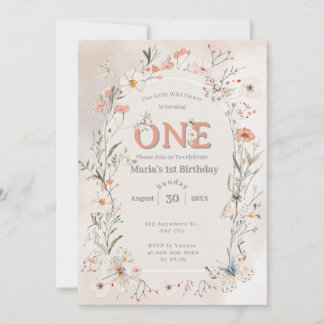 Boho Wildblume Floral Baby Birthday Einladung