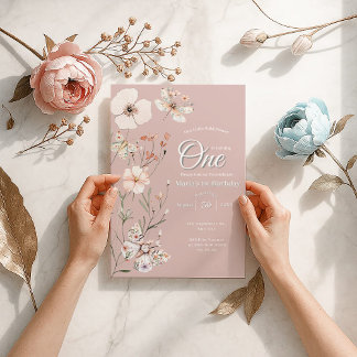 Boho Wildblume Floral Baby Birthday Einladung