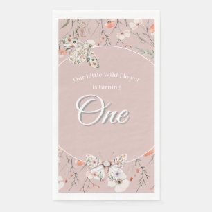 Boho Wildblume Floral Baby Birthday Serviette