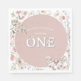 Boho Wildblume Floral Baby Birthday Serviette