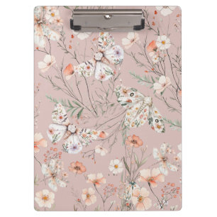 Boho Wildblume Floral Butterfly Klemmbrett