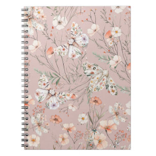 Boho Wildblume Floral Butterfly Notizblock