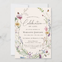 Boho Wildblume Floral Feier des Lebens