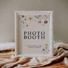 Boho Wildblume Foto Booth Wedding Sign Poster