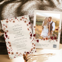 Boho Wildblume Foto QR Code UAWG Wedding