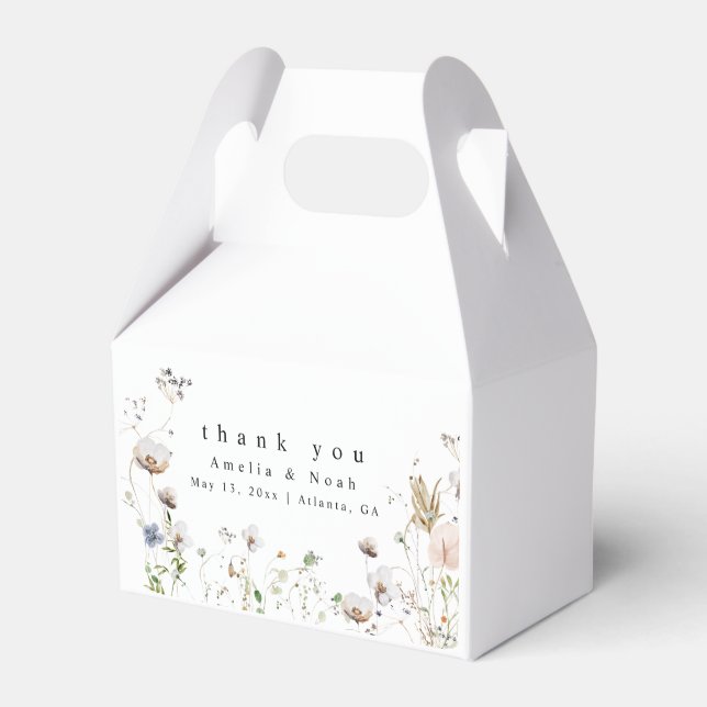 Boho Wildblume Gastgeschenk Hochzeit Geschenkschachtel (Vorderseite)