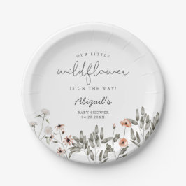 Boho Wildblume Girl Baby Shower Pappteller