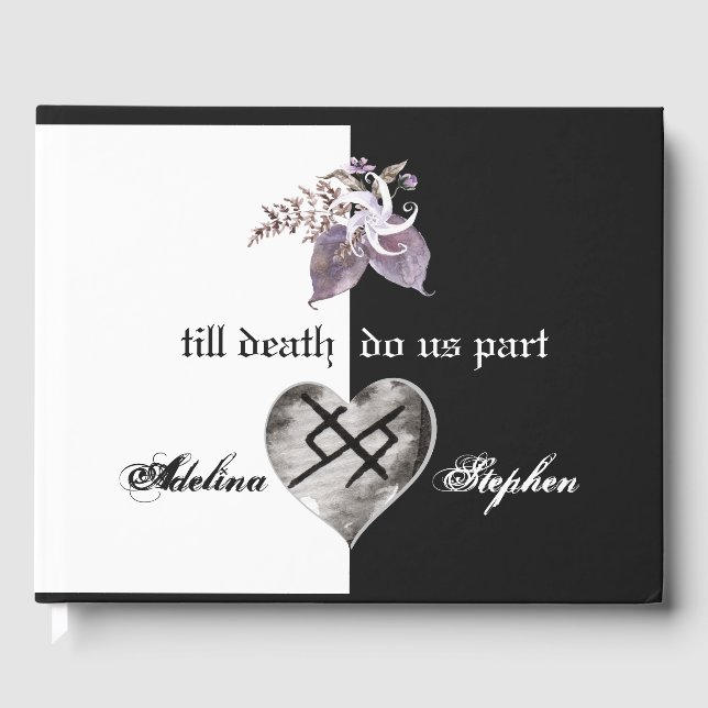 Boho Wildblume Gothic Viking Ewige Liebe Hochzeit Gästebuch (Vorderseite)