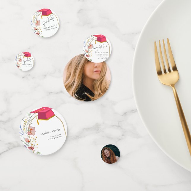 Boho Wildblume Graduation Party Konfetti (Gruppe)