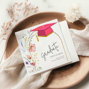 Boho Wildblume Graduation Party Serviette