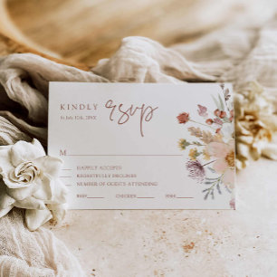 Boho Wildblume Hochzeit im Herbst RSVP-Karte RSVP Karte