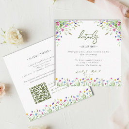 Boho Wildblume Hochzeitsunterkunft QR Code Begleitkarte