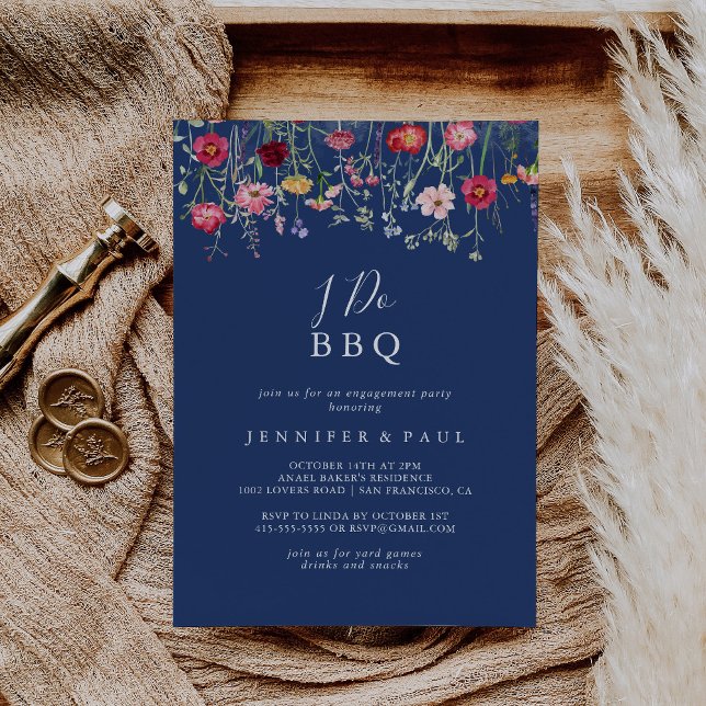 Boho Wildblume I GRILLEN Engagement Partei Einladung (Von Creator hochgeladen)