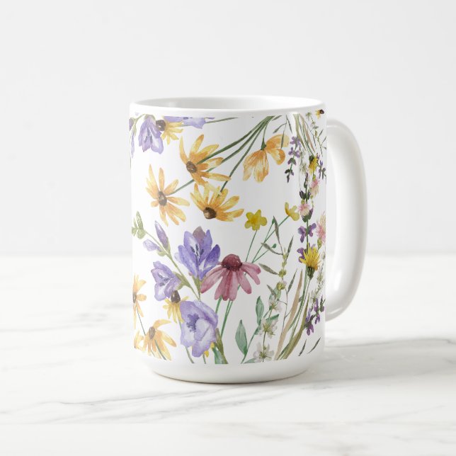 Boho Wildblume Kaffeetasse (VorderseiteRechts)