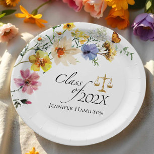 Boho Wildblume Law School   Klasse des Abschlusses Pappteller