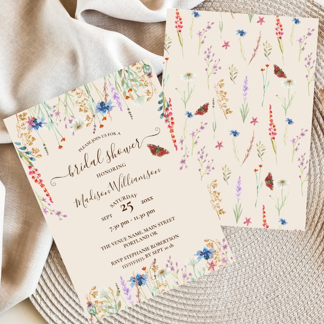 Boho Wildblume Meadow & Butterfly Einladung (Von Creator hochgeladen)
