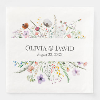 Boho Wildblume Meadow Wedding Napkins Serviette