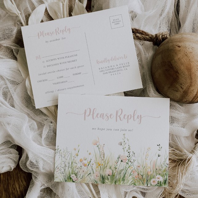 Boho Wildblume Menu Choice UAWG Postkarte (Von Creator hochgeladen)