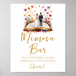 Boho Wildblume Mimosa Bar Sign Poster