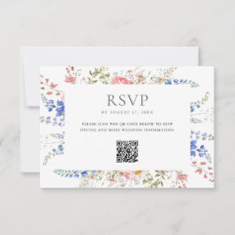 Boho Wildblume Minimalistische Blumenhochzeit RSVP Karte