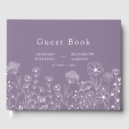 Boho Wildblume Moderne Wasserfarbenhochzeit Gästebuch