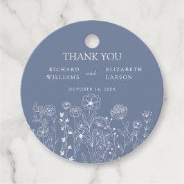 Boho Wildblume Moderne Wasserfarbenhochzeit Geschenkanhänger